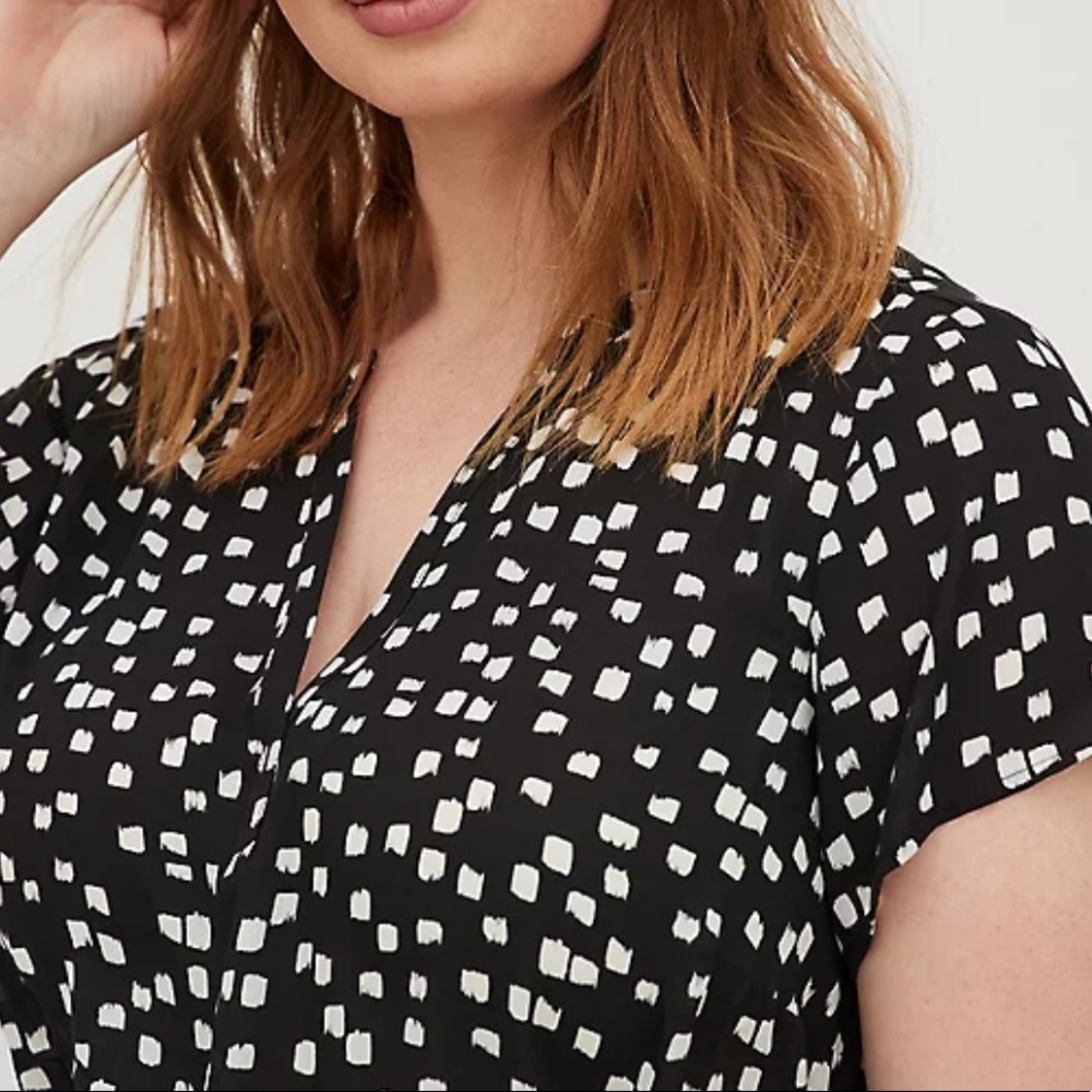 Georgette Dots Split Neck Top - image 3